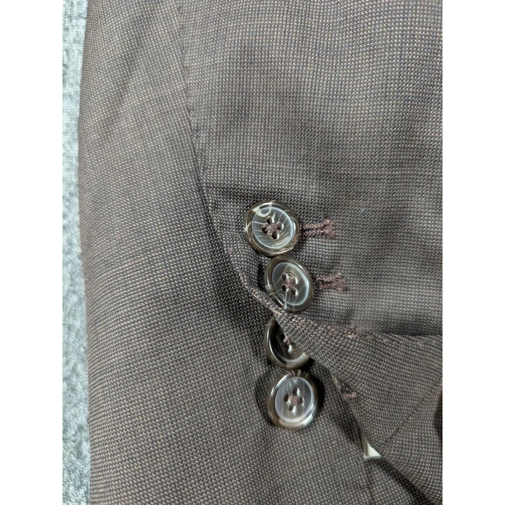Jhane Barnes Spectrum II Mens Brown Wool Blazer Jacket 48L Peak Lapel Single Bre